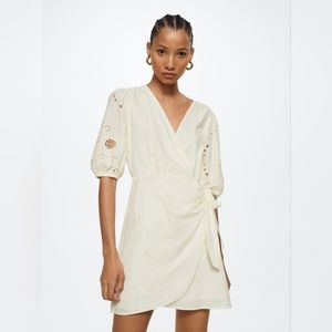 NWT Mango Embroidered Detail Dress. Size 8